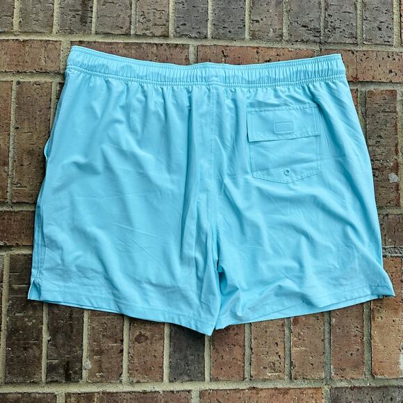 Caribbean Men's Light Blue Stretch Elastic Waist Swim Trunks Shorts Size XXL NWT - Picture 2 of 4